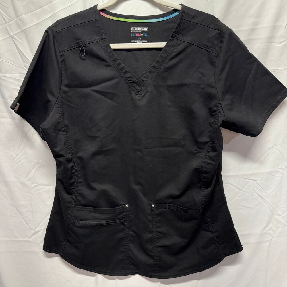 BUNDLE 2 Women's V-Neck Scrub Tops from Scrubstar Ultimate Sz Large Multi Pocket